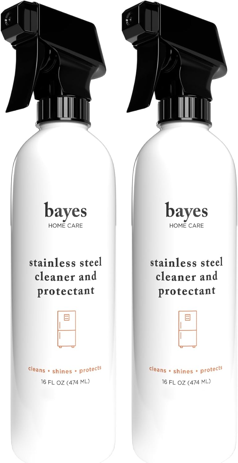 Bayes High-Performance Stainless Steel Cleaner Spray, Polish, and Protectant - Indoor & Outdoor Stainless Cleaner - Stainless Steel Sink Cleaner 16oz