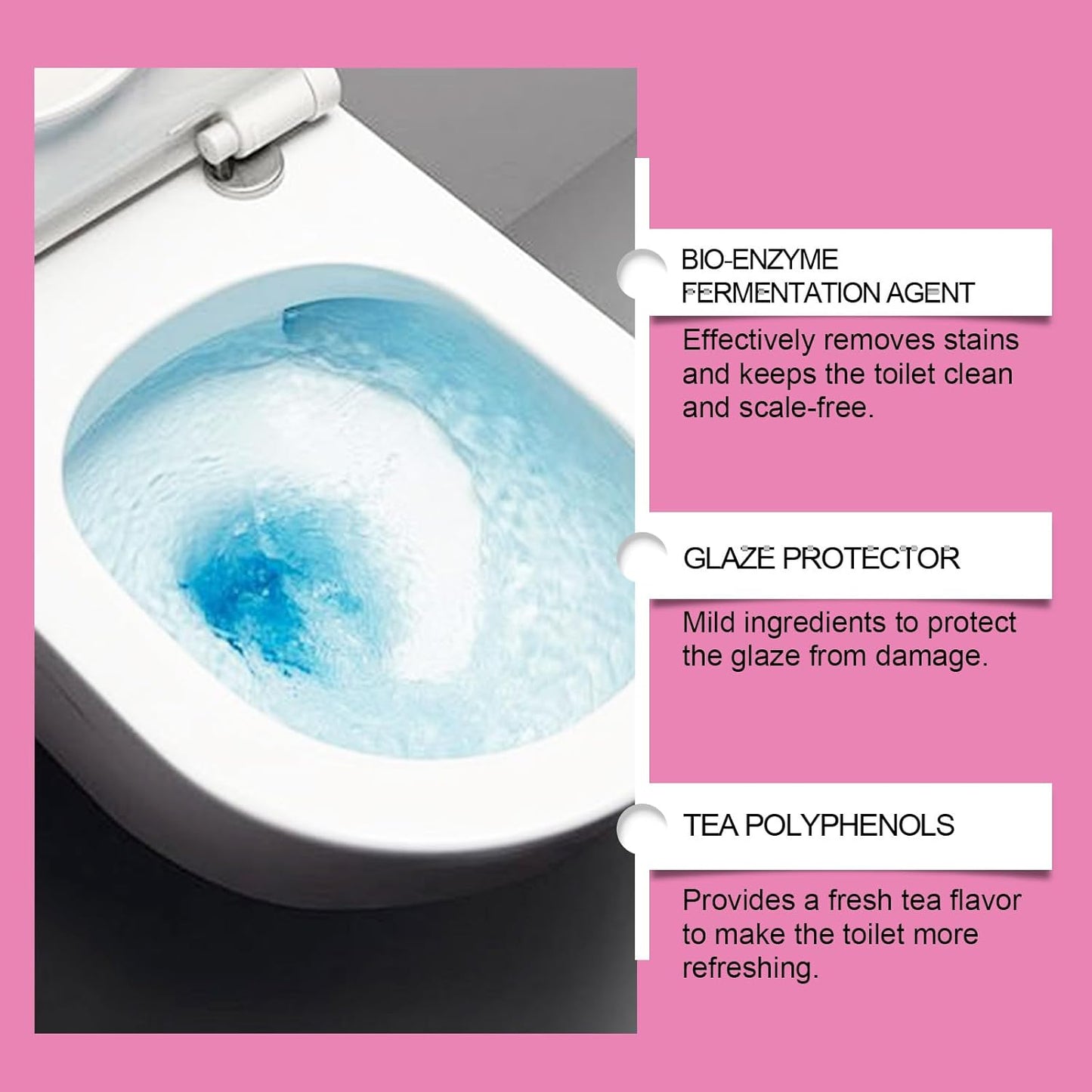 Multi-Functional Toilet Cleaning Sticks, 5 Colors, Long-Lasting Tank Cleaner and Bowl Freshener