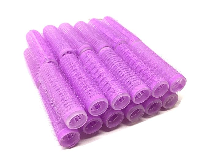 Mini Small Hair Rollers Self Grip Vented Pro Salon Hairdressing Curlers Purple 24PC