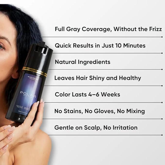 POLAR HAIR CARE Polar Haircare - Hair Dye Shampoo for Gray Hair for Women & Men (Purple) | Natural Dye Kit - Semi Permanent Hair Dye Shampoo - Vegan Dye - Gray Hair Shampoo for Woman USA 6.76 Fl Oz