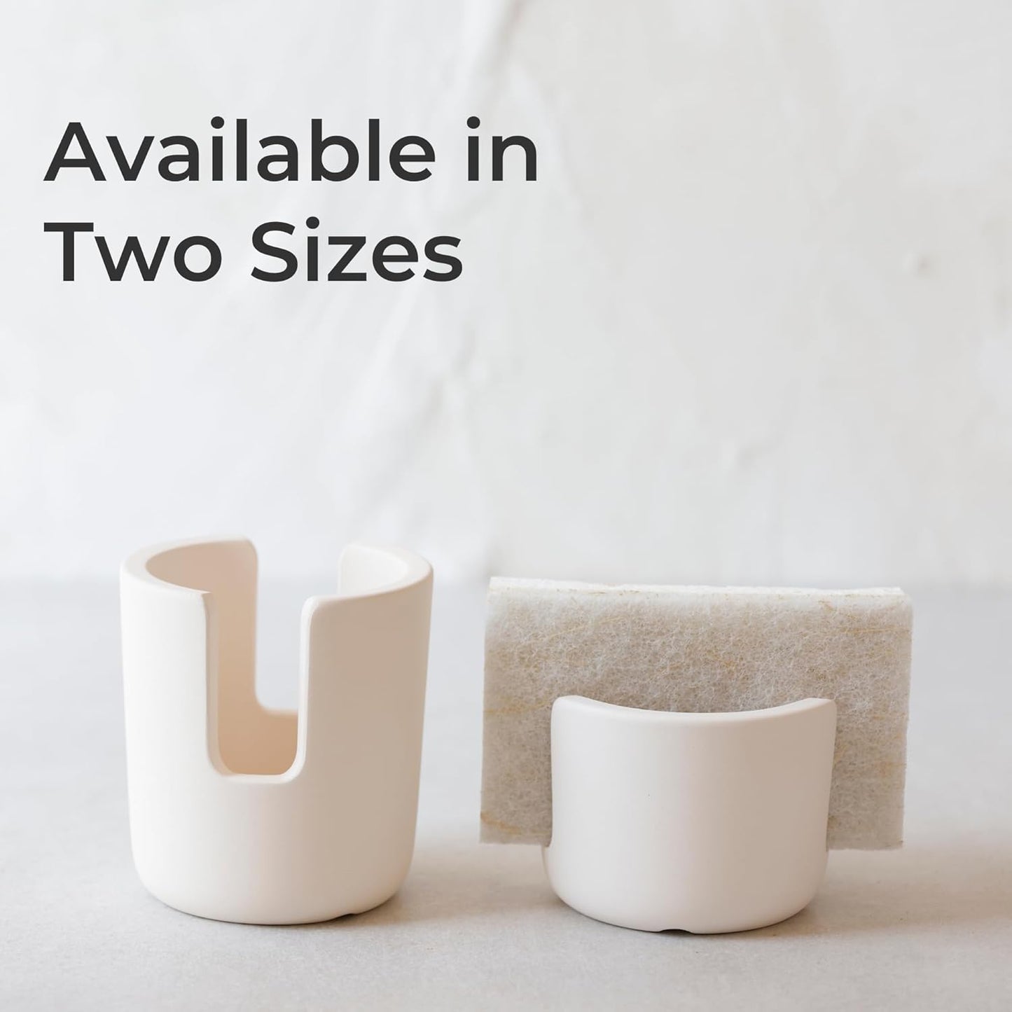 Selegna Diatomaceous Earth Sponge Holder - Drying Rack, Absorbent Stone Kitchen Sink Organizer, Beige (Small)