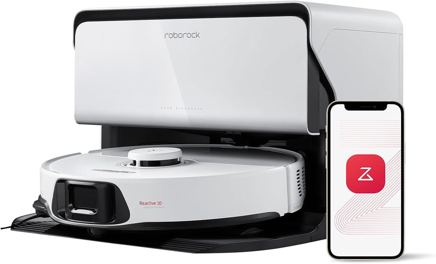 roborock S8 Max Ultra with Auto Water Refilling and Drainage System Robot Vacuum and Mop, FlexiArm Design, Smart Dirt Detection, Self-Emptying, 8000Pa Suction for Various Floors, Pet Hair, White