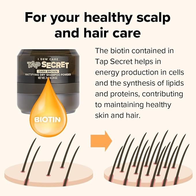 I DEW CARE Dry Shampoo Powder Set - Tap Secret Dark Brown + Refill | Strengthening & Volumizing, Powder Type, Refillable, Travel size, Non-aerosol, Brunette, Korean Ginseng, 0.26 Oz