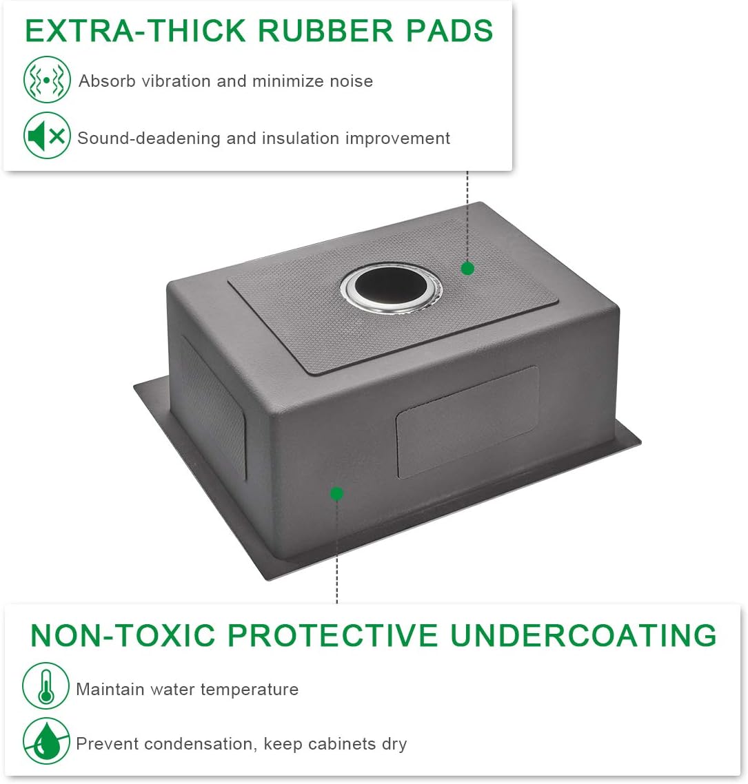 25x18 Inch Kitchen Sink Drop in, Premium T-304 Grade Stainless Steel Sink, 9" Deep Single Bowl with Brushed Finish, R10 Tight Corner, 2 Pre-Drilled Holes, Topmount Sink with Strainer