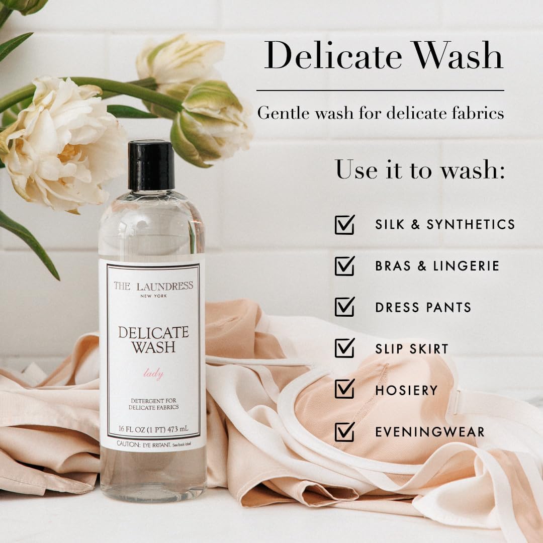 The Laundress Delicate Wash, Double Concentrated, Lady Scent, Detergent Delicate, Lingerie & Silk Detergent, Lingerie Wash, 16 Fl Oz
