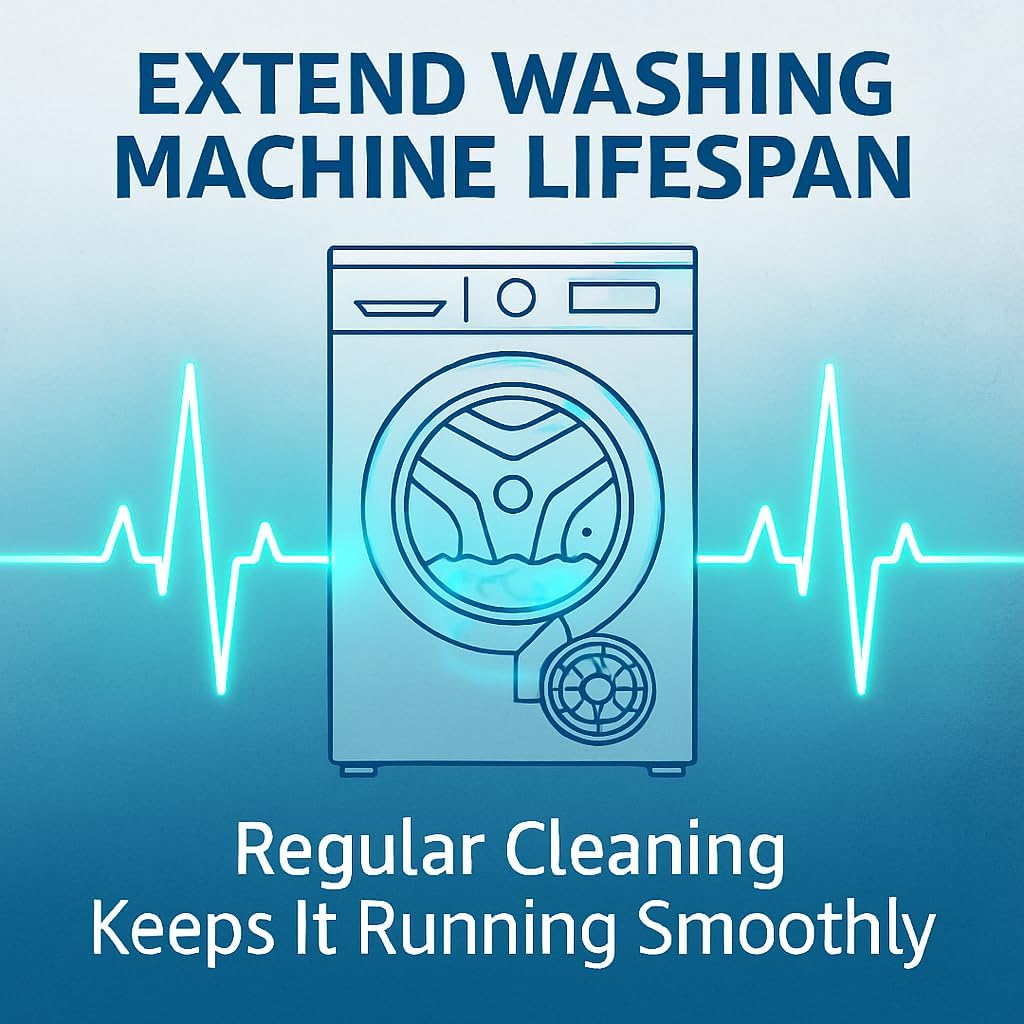 Washing Machine Cleaner Tablets, Septic Safe Descaler for Removing Pet Hair, Odors & Residue, For Pet Owners, HE Front Load & Top Load Washers, 24 Pack (1 Year Supply)