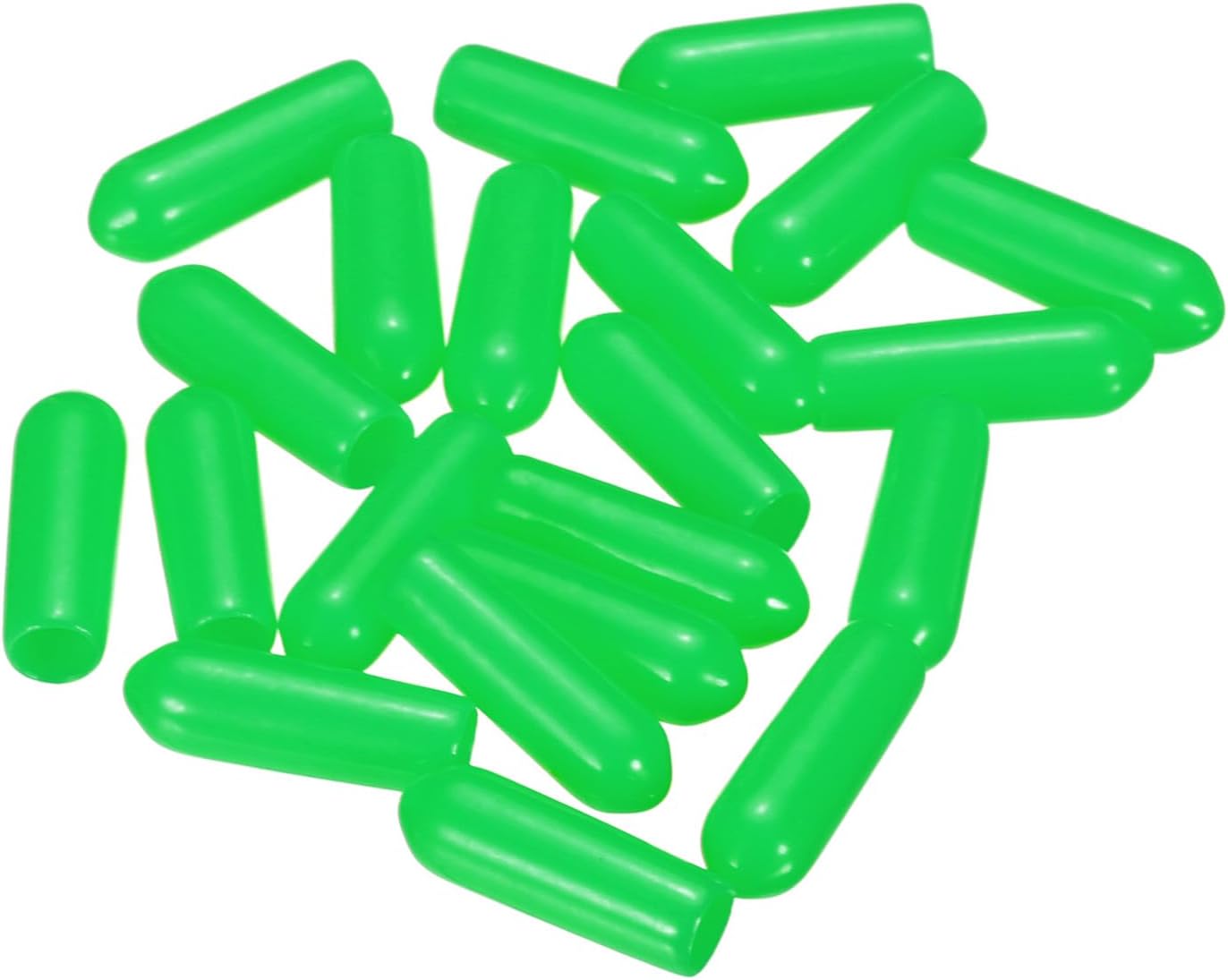 uxcell 20pcs Rubber End Caps 4mm ID Vinyl PVC Round Tube Bolt Cap Cover Screw Thread Protectors Green