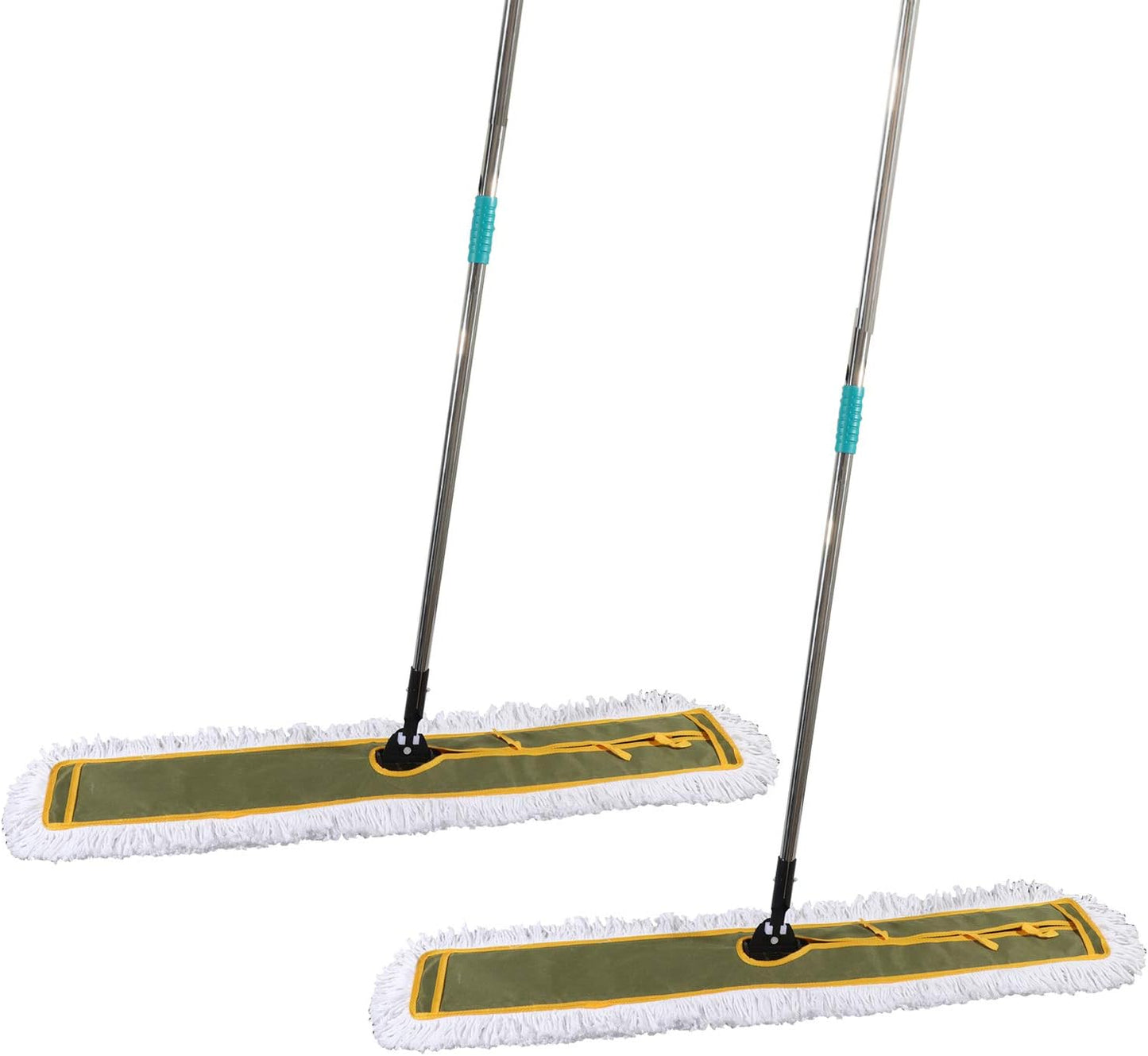 OFO 43inch Industrial Commercial Dust Mop 2 Sets // Heavy Duty Dust Mop // 63inch Length Stainless Steel Handle //Easily Clean Large Area Factory,Shopping Mall,Garage
