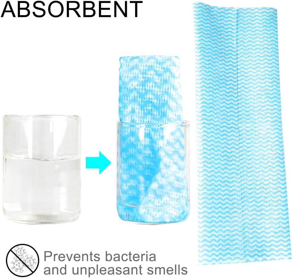 100 Count Disposable Cleaning Towels and Dish Cloths,Super Absorbent Dishcloths,Multi-Surface Cleaning Wipes for Kitchen Dishes, Windows, Bathroom (Blue)