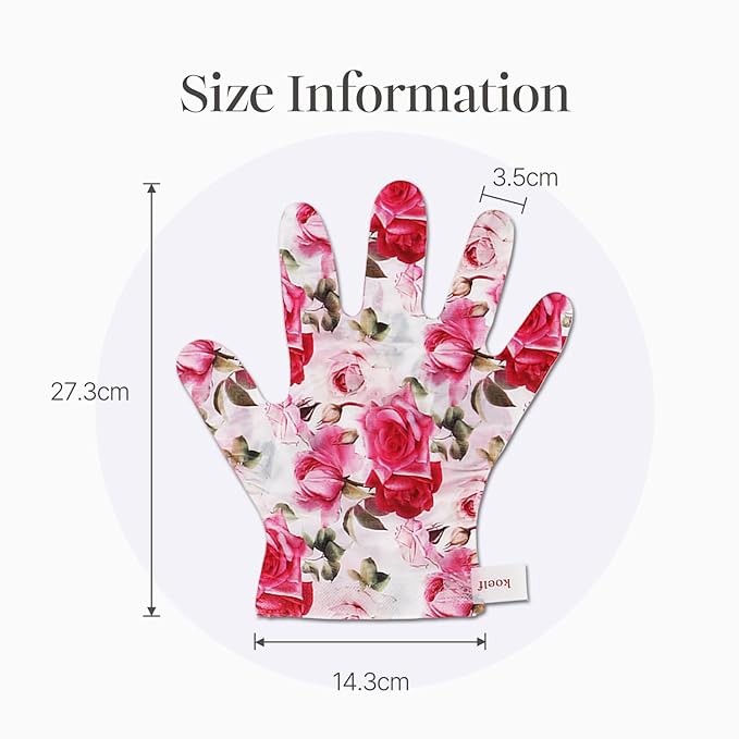 koelf PETITFEE Rose Petal Satin Hand Mask (5pairs) - Intensive Nourishing, Moisturizing Gloves, Rose Scented Hand Repair Masks with Peptide, Collagen, Shea Butter for Silky Smooth Hand, Hand Treatment