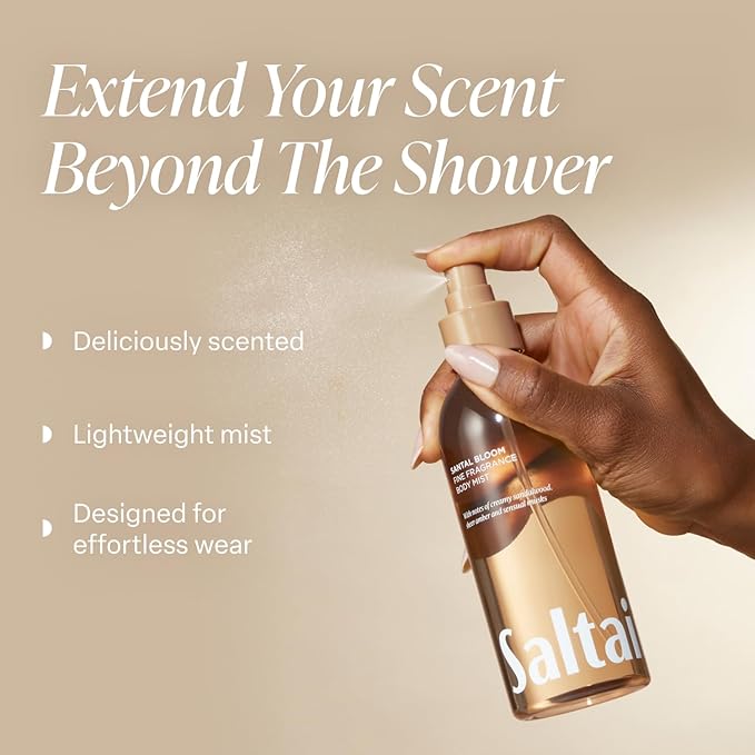 Saltair Body Mist 2 Pack - Fine Fragrance, Lightweight Body Spray Mist with Santal Bloom Scent. Long Lasting Perfume Mist. 2x 8oz Bottles