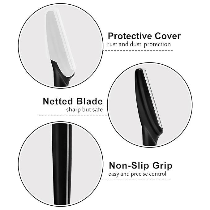 21 Pcs Eyebrow Razors, Face Razors Multipurpose, Exfoliating Dermaplaning Tools, Eyebrow Trimmers Shaver with Safety Cover, Facial Hair Removal for Women Men Body Use (Multicolor)