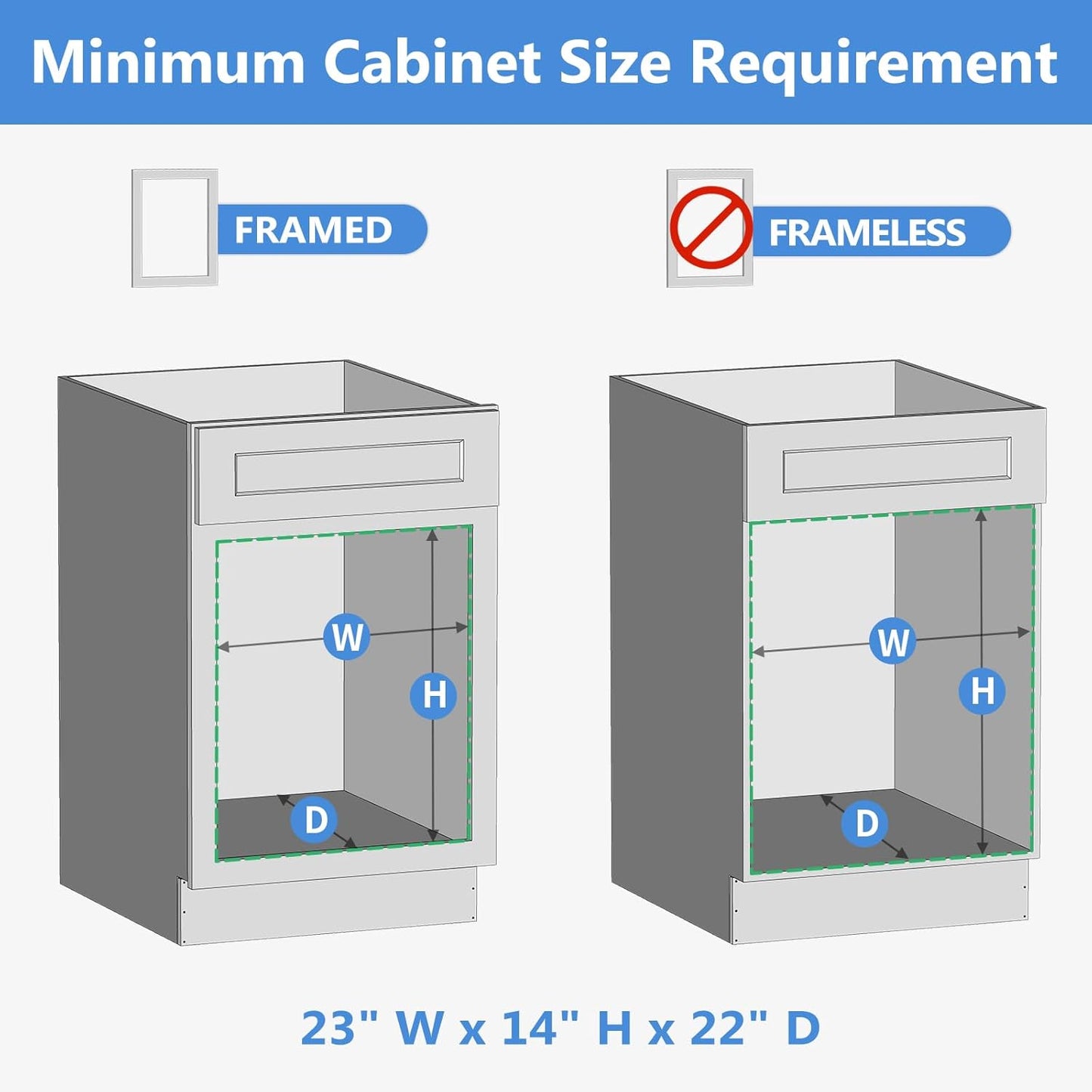 ROOMTEC 2 Tier Individual Pull Out Cabinet Organizer 22½"W x 21½"D, Slide Out Wood Shelves Organizers, Pull Out Drawers Organization and Storage for Kitchen Cabinet