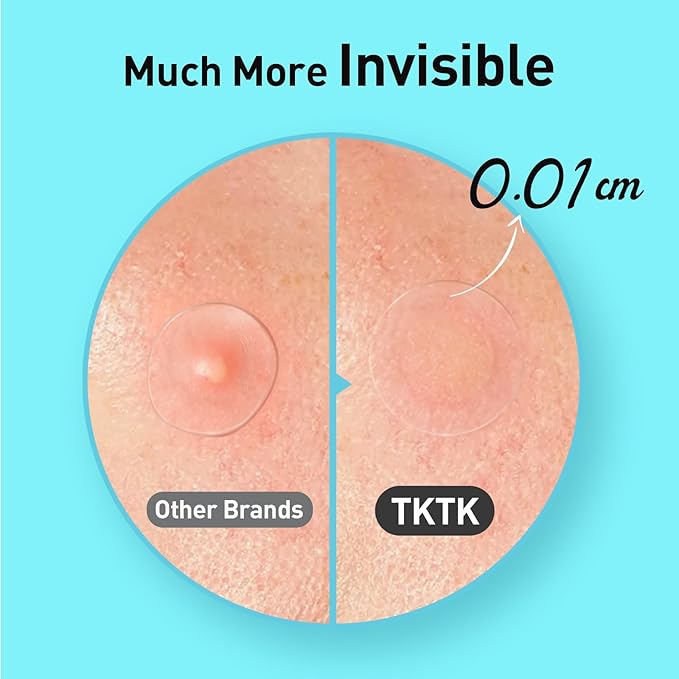 TKTK Pimple Patches, 12mm Invisible Acne Patches for Face with Salicylic Acid, 0.01cm Extra Thin Outer Edge, Hydrocolloid Zit Patch for Pustule, Whitehead, Cystic Acne Spot, 96 Count