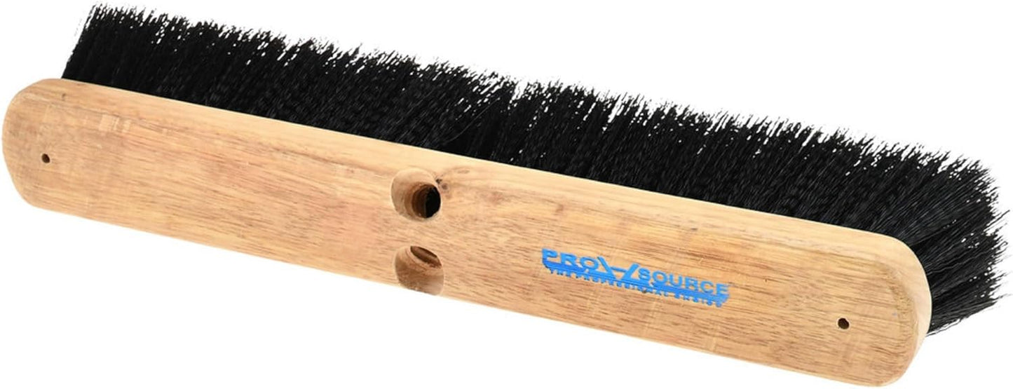 PRO SOURCE 18" Push Broom Head: Poly Bristles, Threaded Wood Block