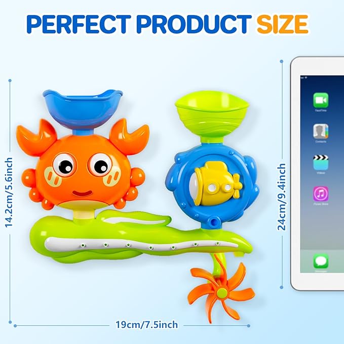 Crab Bath Toys for Kids Ages 1-3 Toddlers 2-4, Bathtub Toys for 12-18 Months Babies, Water Shower Tub Toys for 1 2 Year Old Boys Girls Infant Gifts Presents