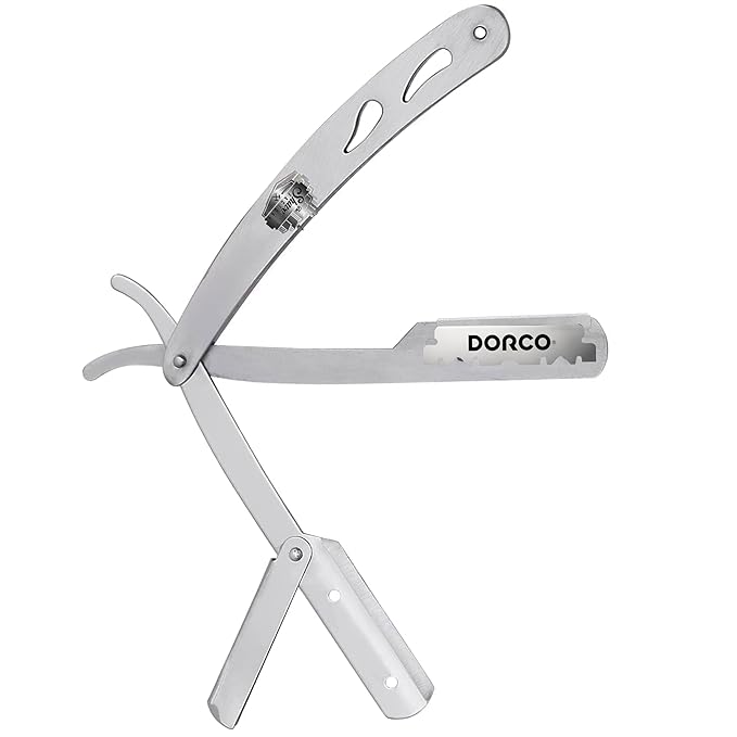 The Shave Factory Straight Edge Razor Kit - with Single Stainless Steel razors for men from (Matte, Dorco Blue Single Edge)