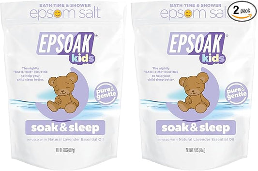 Epsoak Kids Lavender Soak & Sleep Epsom Salt - 2 lb. Bag (Pack of 2)