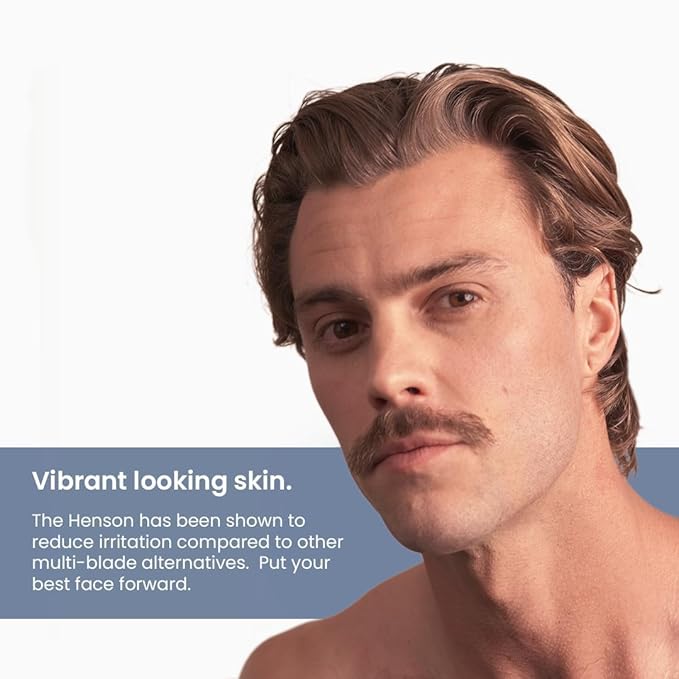 Henson Shaving Razor - Jet Black Double Edge Safety Razor with 5 Spare Blades - 30° Angled Precision With Superior Blade Rigidity- Reusable Single Blade Razors For Men and Women - Mild Aggression