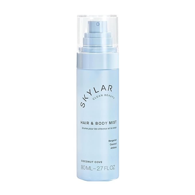 Skylar Coconut Cove Hair & Body Mist | Hypoallergenic & Clean Fragrance | Vegan, Cruelty Free, and Safe For Sensitive Skin | 80 ML, 2.7 Fl Oz