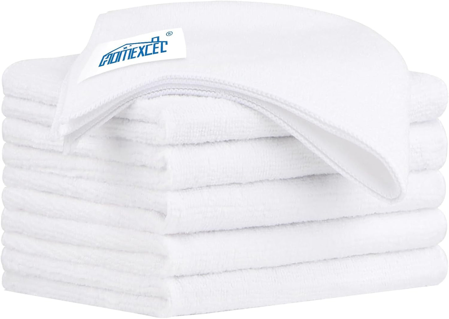 HOMEXCEL Microfiber Cleaning Cloth 6 Pack 12.5 x 12.5 inch Microfiber Towels for Cars Ultra Absorbent Car Washing Cloth Lint Free Streak Free Cleaning Rags for Car Kitchen Window White