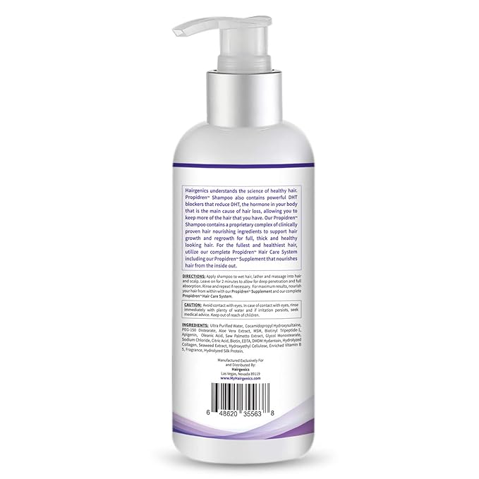 Hairgenics Propidren Hair Growth Shampoo with Biotin, Keratin, and Powerful DHT Blockers to Nourish, Stimulate Hair Follicles, and Regrow Thinning and Balding Hair