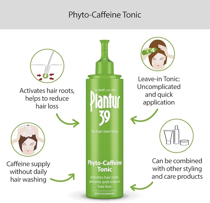 Plantur 39 Phyto Caffeine Tonic Concentrate I Topical Scalp Solution I For Women's Thinning Hair I Promotes Natural Hair Growth I (6.76 Oz)