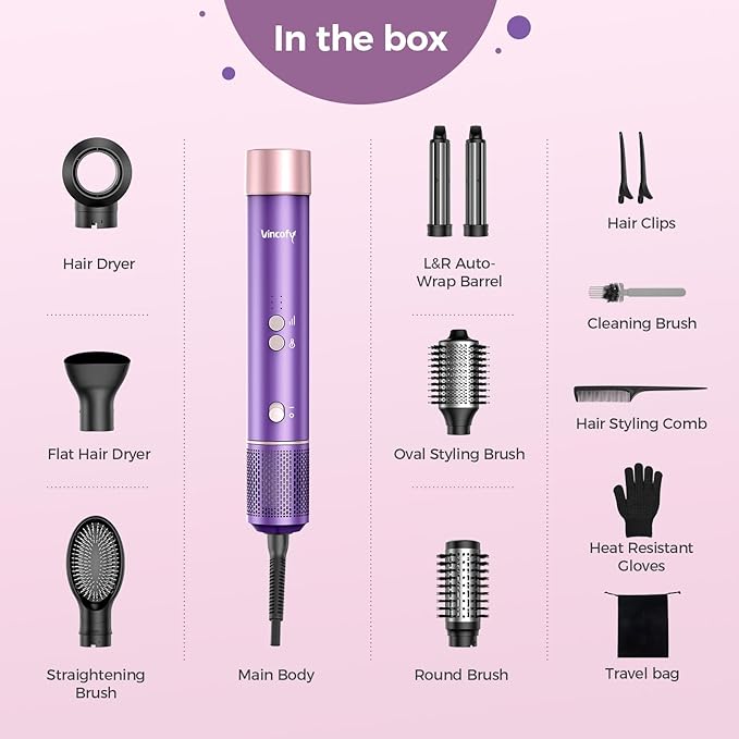 High-Speed Hair Dryer Brush – 7 in 1 Hot Air Styler with 1500W Motor & Powerful Airflow – Fast Drying, Curling, Straightening & Volumizing – Ionic Care for All Hair Types – Mavue