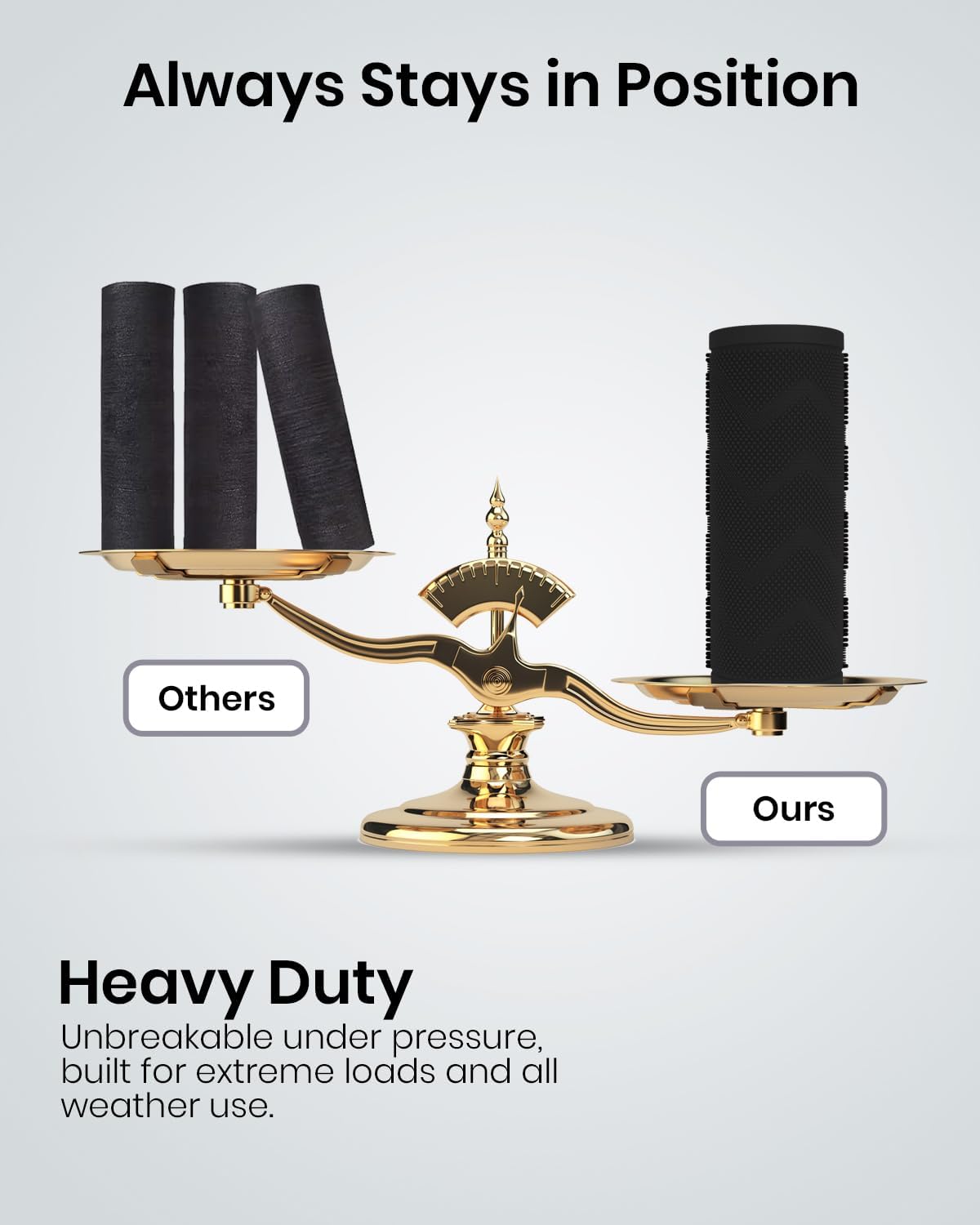 HAMARA Front Door Mat for Outside Entrance 35.5"x17" – Anti-Slip Dirt-Trapping Waterproof Rubber Indoor & Outdoor Mat with Textured Surface for Entryway - Heavy Duty All Weather Doormat – Black