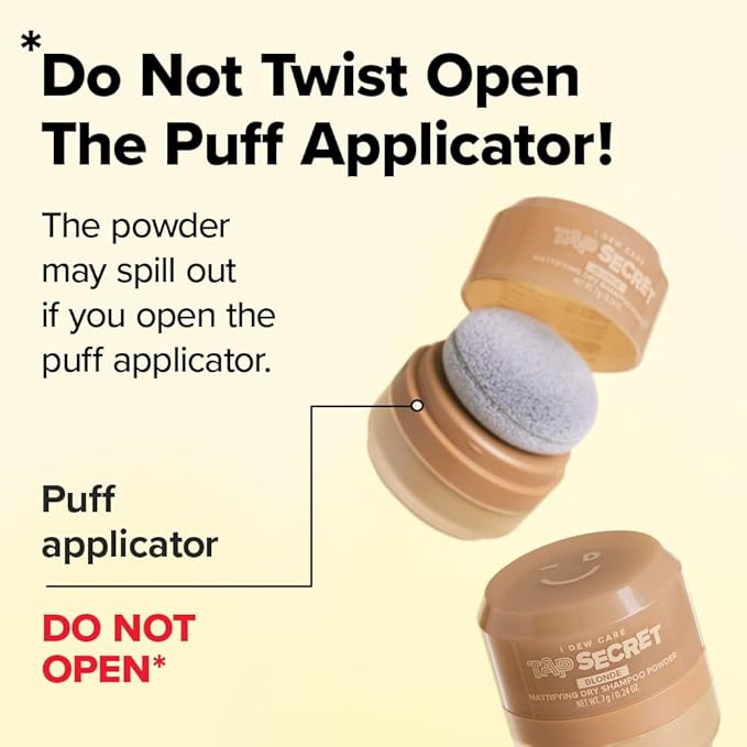 I DEW CARE Biotin Clarifying Dry Shampoo - Tap Secret Blonde | Strengthening & Volumizing, Powder Type, Refillable, Travel size, Non-aerosol, Brunette, Korean Ginseng, 0.26 Oz