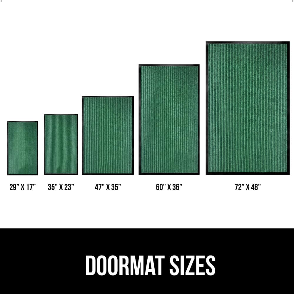 GORILLA GRIP Traffic Guard Door Mat, Heavy Duty Welcome Mats, Commercial Office Space Doormat, Waterproof, Fade Resistant, Strong Rubber Backing, Low Profile, Shoe and Boot Scraper, 29x17, Green