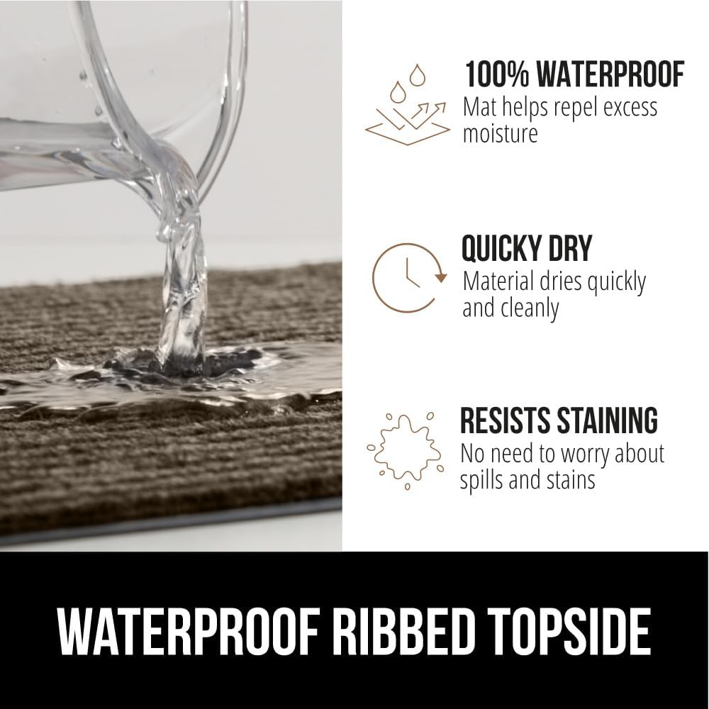 GORILLA GRIP Traffic Guard Door Mat, 72x48, Heavy Duty Welcome Mats, Commercial Office Space Doormat, Waterproof, Fade Resistant, Strong Rubber Backing, Low Profile, Shoe and Boot Scraper, Brown