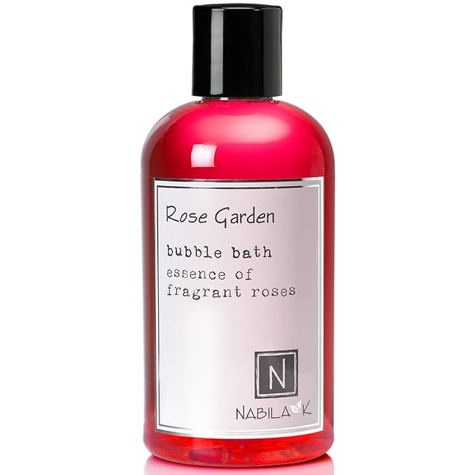 Rose Garden Bubble Bath by Nabila K - Essential Oils with Natural Ingredients for Sensitive Skin, Tear-Free, Gentle, Moisturizing - Luxury for Women & Men, 8 oz