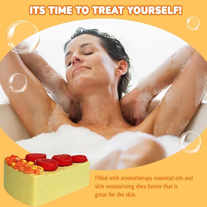 Pizza Bath Bombs Set of 8 Slices – Large Fizzies for Relaxing Bubble Bath, Handmade Spa Gift for Women, Men & Kids – Fun Pizza-Shaped Aromatherapy Bath Bomb Gift Set