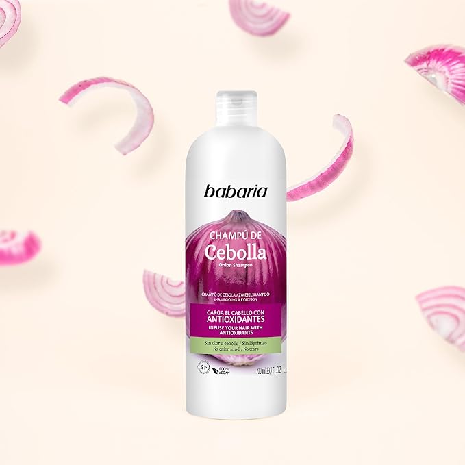 Babaria Onion Shampoo - No Smell, No Tears - Hydrating - Improves Hair Growth and Shine - Reduces Itchy Scalp, Dandruff, and Frizz - 2 pc