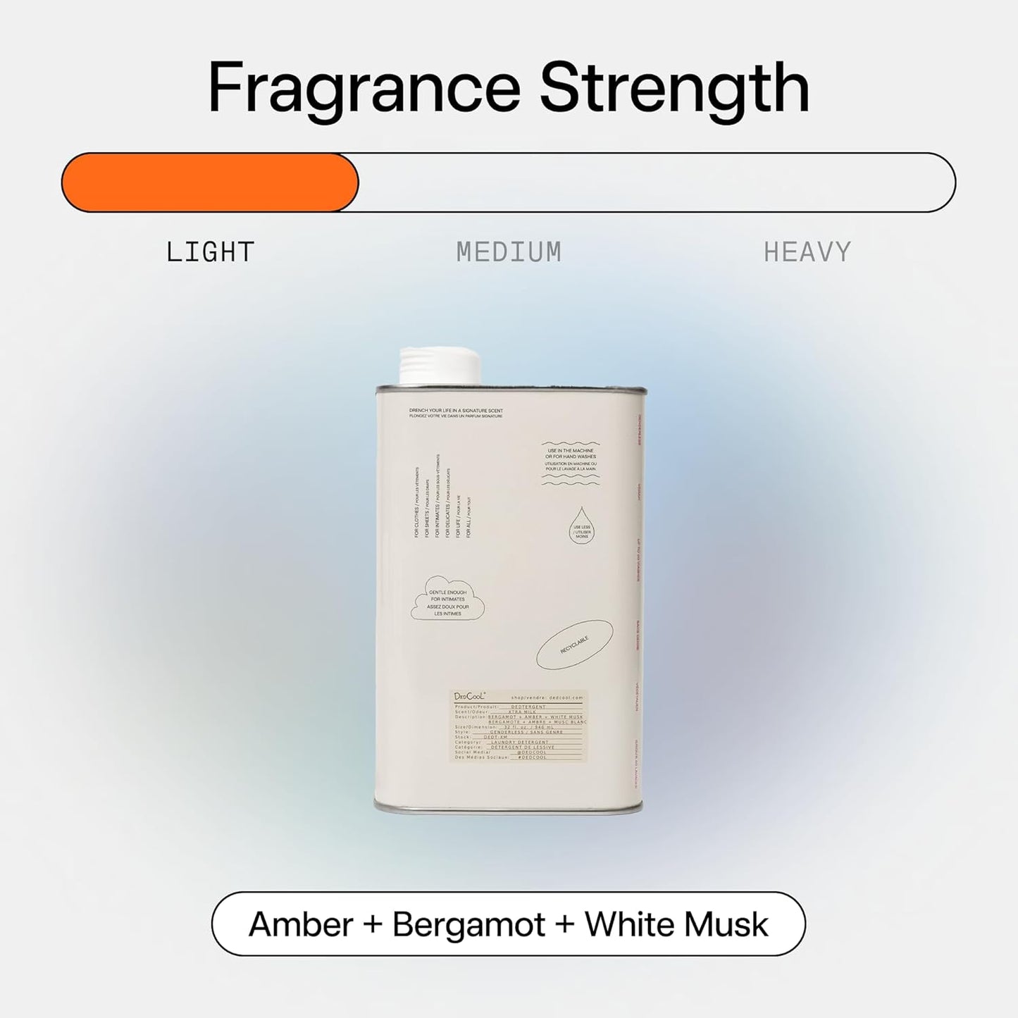 DedCool Liquid Laundry Dedtergent | Xtra Milk | Luxurious Fragrance Detergent | Removes Stains | Infused with Natural Essential Oils | Non-Toxic | 60 Washes | 32 fl oz