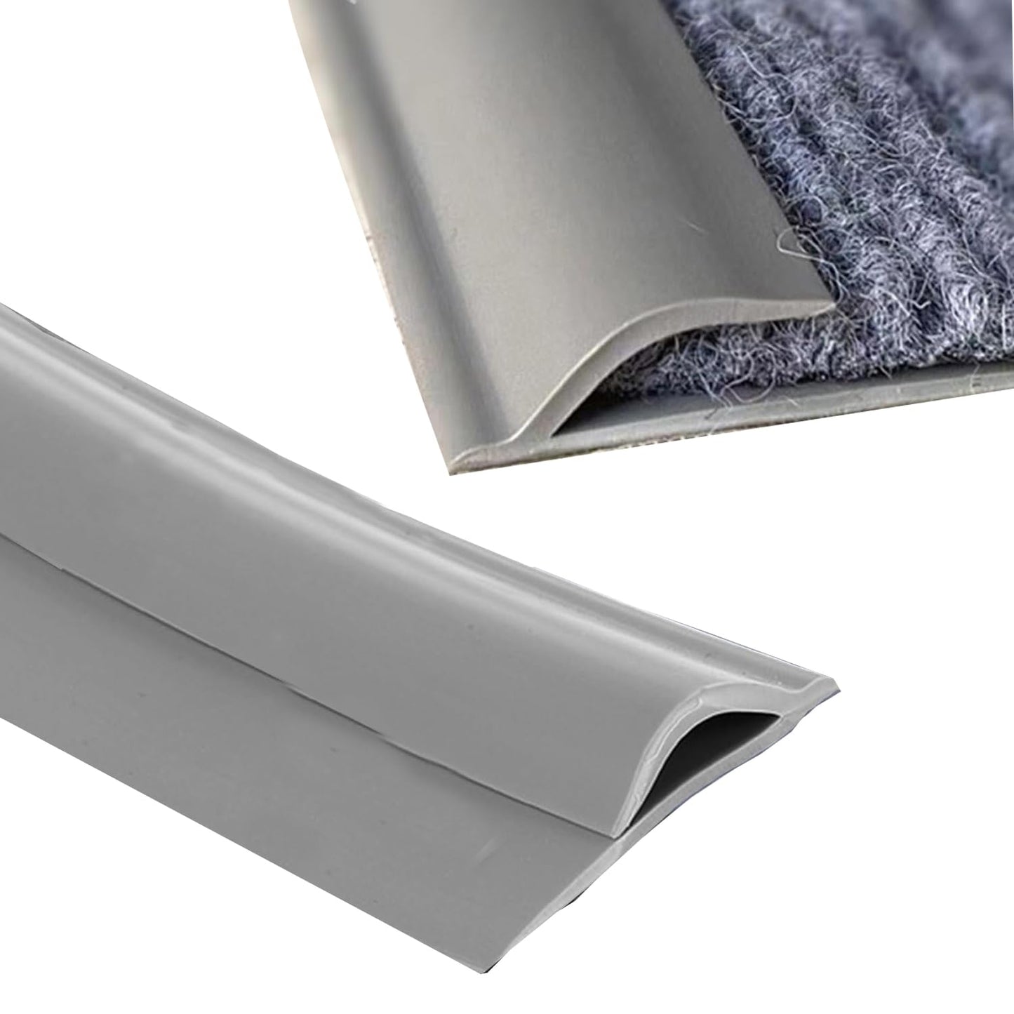 Self Adhesive Carpet Transition Strip with Edge Trim, Designed for Seamless Transitions from Carpet to Tile or Vinyl Floors, Perfect for Doorways.(Gray,82ft)