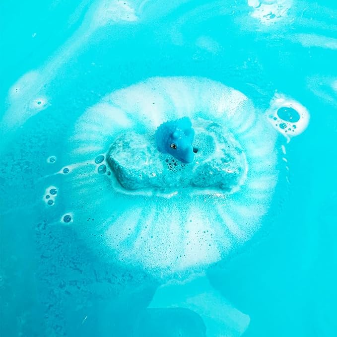 Large Dino Surprise Bath Bomb, 6 Surprise Dinosaur Toys to Collect in Total, One Per Bath Bomb, Children's Fizzing Toy, Birthday Gift for Boys & Girls, Stocking Filler Present