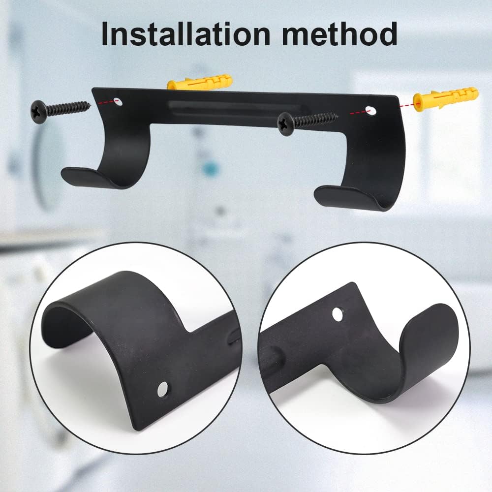 Ironing Board Hanger Wall Mount Ironing Board Holder Organizer Wall Rack for Laundry Rooms Storage Rack Hanging Shelf Hanger (Black-2 PCS)