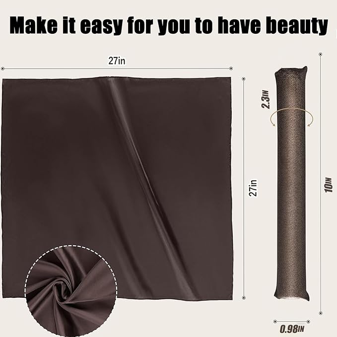 【7Pcs】 Heatless Hair Curler Overnight Curls with Satin Scarf No Heat Curling Blowout Rod to Sleep in Hair Rollers