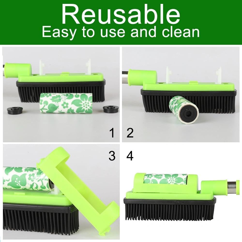 Rubber Pet Cat Dog Hair Removal Brush Lint & Hair Remover Brush,Silicone Lint and Debris Remover for Cleaning, Grooming and Fur Removal, Home, (Green)