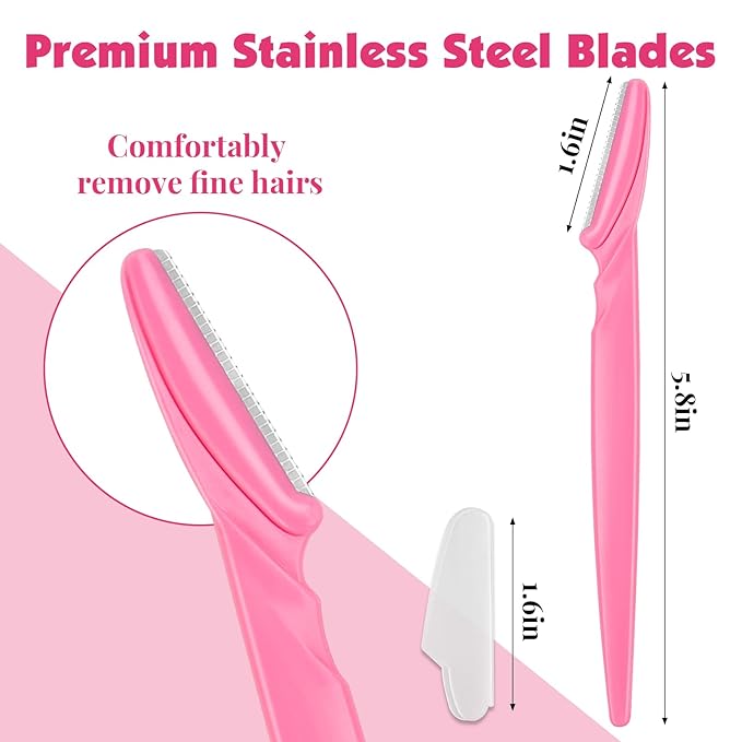 88 Pcs Eyebrow Razors & Face Razors for Women in Storage Jar – 4 Color Dermaplane Razor for Women Face & Men, Safe Face Shaver with Protective Covers