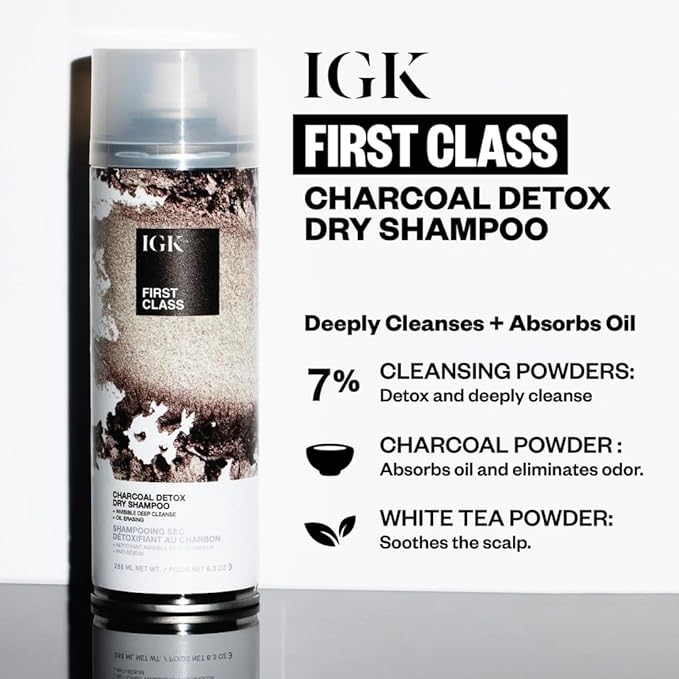IGK First Class Dry Shampoo + Antisocial Dry Hair Mask Set | Volume, Freshness + Nourishment for All Hair Types | Oil Absorbing, Frizz Control + Hydrating | 2.0 oz + 1.7 oz