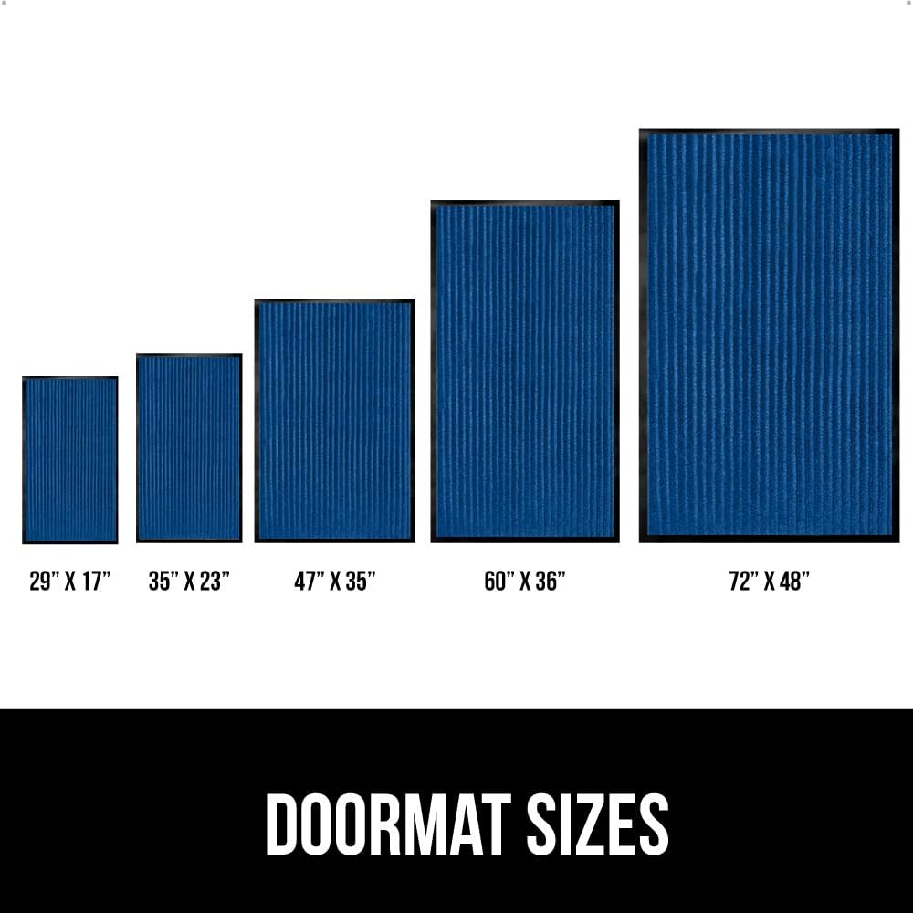 GORILLA GRIP Traffic Guard Door Mat, 2 Pack, Heavy Duty Waterproof Doormat, Commercial Office Space Welcome Mats, Stain and Fade Resistant, Low Profile, Strong Rubber Backing, 29x17, Blue