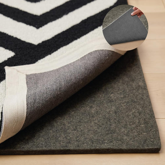 GORILLA GRIP Felt and Natural Rubber Stay in Place Slip Resistant Rug Pad, 1/4in Thick, 8x10 FT Protective Padding Under Area Rugs, Cushioned Gripper Pads, Carpet Runners, Hardwood Floors Protection