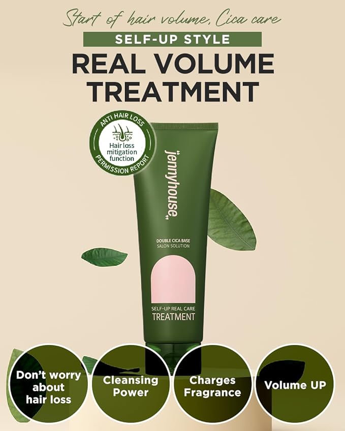 JENNYHOUSE Self-Up Real Care Treatment - Damaged Hair Treatment for Frizz Control Prevents Breakage & Restores Volume - Sandalwood & Rose Scent, 7.8oz.