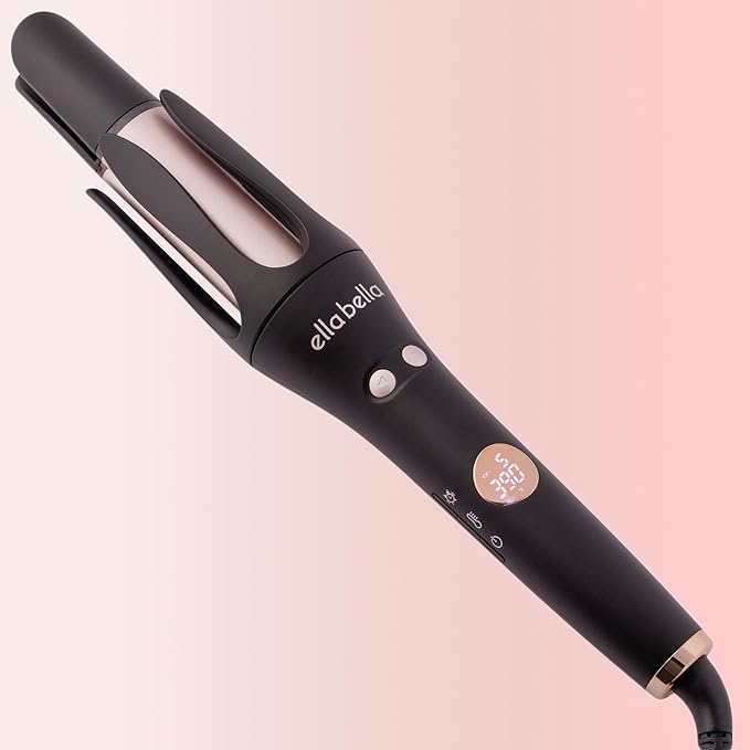 ELLA BELLA® Automatic Rotating Curling Iron • Auto Hair Curlers • Easy to Use • Digital Display to Accurately Control Temperature • Transform Your Look in Seconds • Ideal for Longer Hair