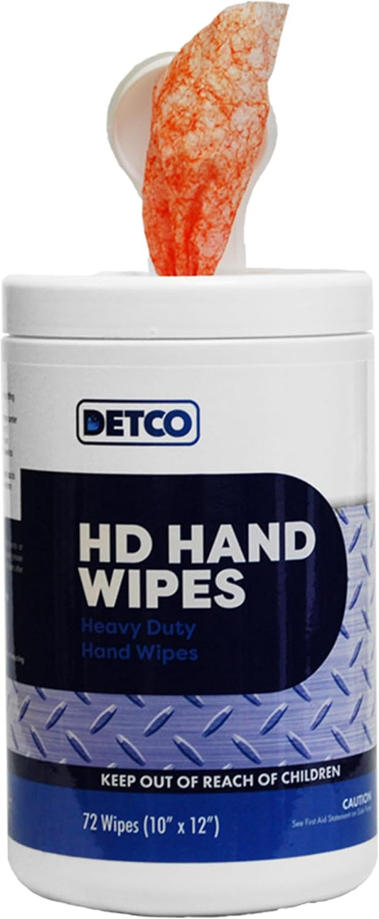 HD Hand & Tool Wipes – Heavy Duty Dual Purpose Cloths for Hands, Tools, & Surface Cleaning – Disposable Waterless Cleaner Towels with Scrubbing Side – 72 Count Tub