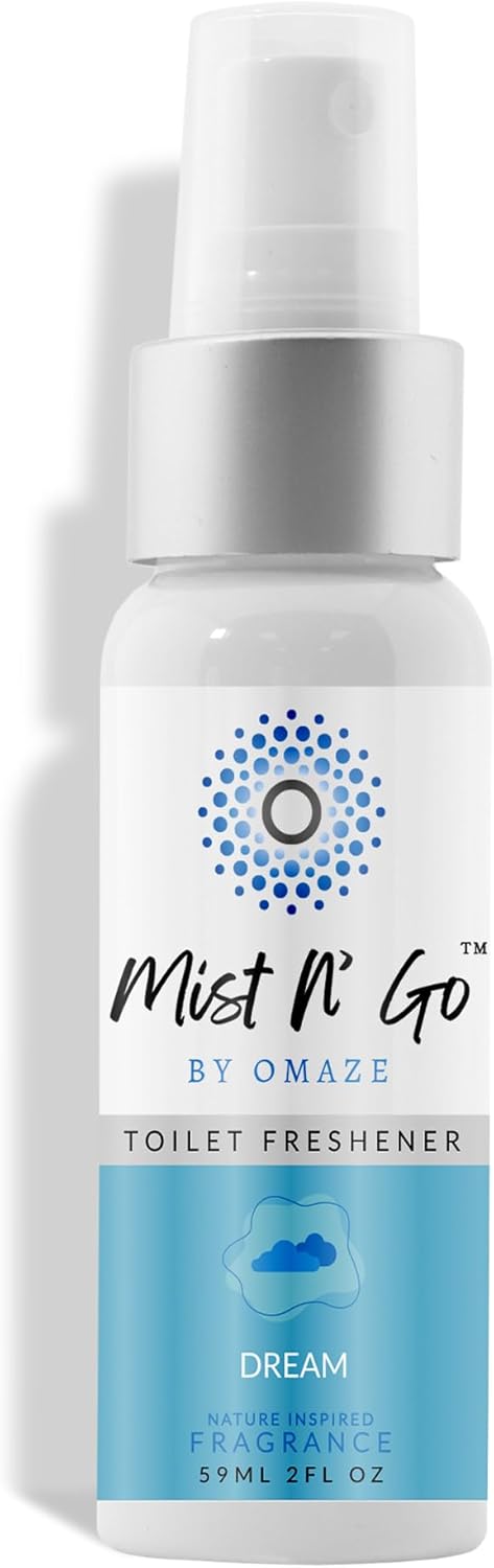 Mist N’ Go by Omaze Travel Bathroom Spray for Toilet Spray Odor Eliminator - Travel Toilet Spray for Bathroom Air Freshener Spray for Bathroom Deodorizer - Dream Regular Size (2oz x1)