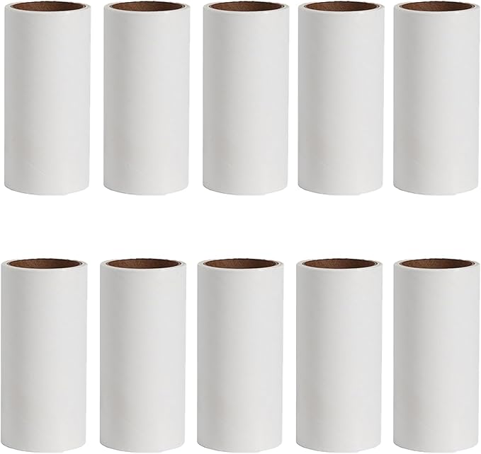 Lint Roller Refills,Extra Sticky Lint Roller Replacement Refills Only, Inside Diameter 1.5 inch, 60 Sheets per Roll (Pack of 10, Total 600 Sheets, 4 inch)